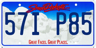 SD license plate 57IP85