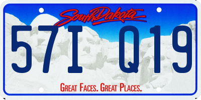 SD license plate 57IQ19