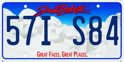 SD license plate 57IS84