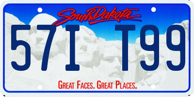 SD license plate 57IT99