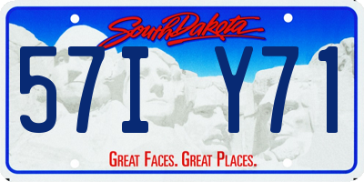 SD license plate 57IY71