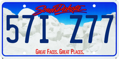SD license plate 57IZ77