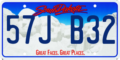 SD license plate 57JB32