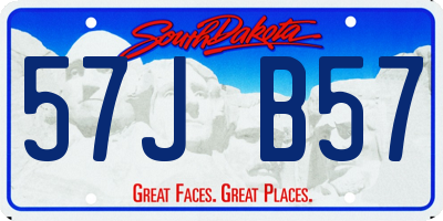 SD license plate 57JB57
