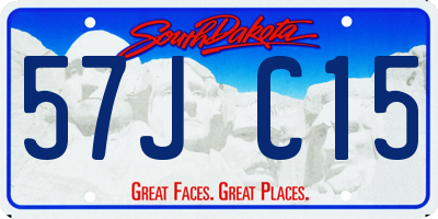 SD license plate 57JC15