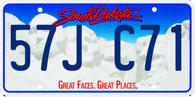 SD license plate 57JC71