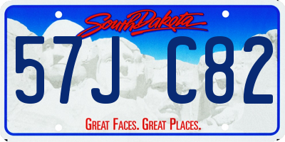 SD license plate 57JC82