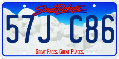 SD license plate 57JC86