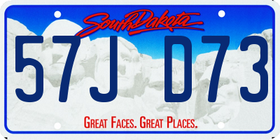 SD license plate 57JD73