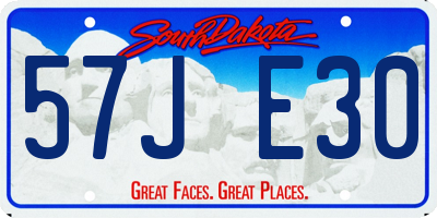 SD license plate 57JE30