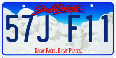 SD license plate 57JF11