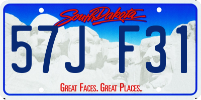 SD license plate 57JF31