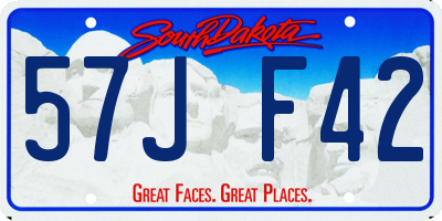 SD license plate 57JF42