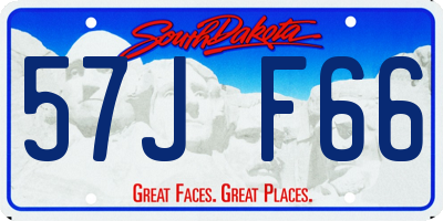 SD license plate 57JF66