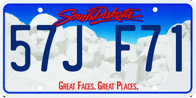 SD license plate 57JF71