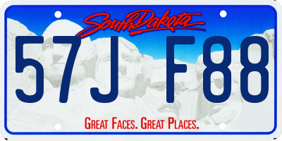 SD license plate 57JF88