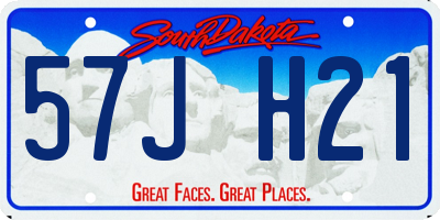 SD license plate 57JH21