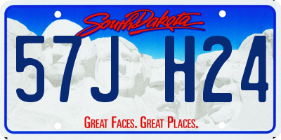 SD license plate 57JH24