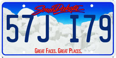 SD license plate 57JI79