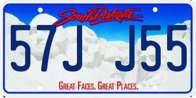 SD license plate 57JJ55