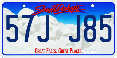 SD license plate 57JJ85