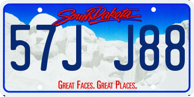 SD license plate 57JJ88
