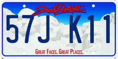 SD license plate 57JK11