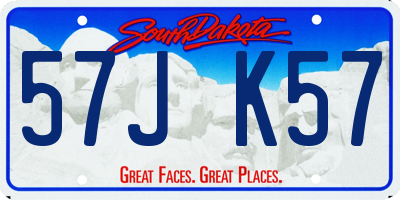 SD license plate 57JK57