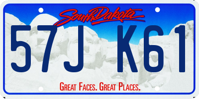 SD license plate 57JK61