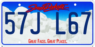 SD license plate 57JL67
