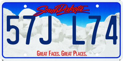 SD license plate 57JL74