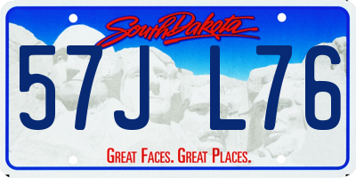 SD license plate 57JL76