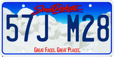 SD license plate 57JM28