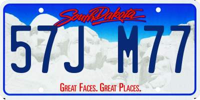 SD license plate 57JM77