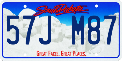 SD license plate 57JM87