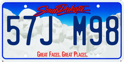 SD license plate 57JM98