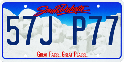 SD license plate 57JP77