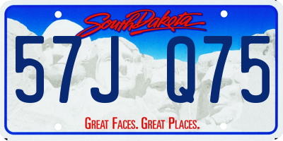 SD license plate 57JQ75