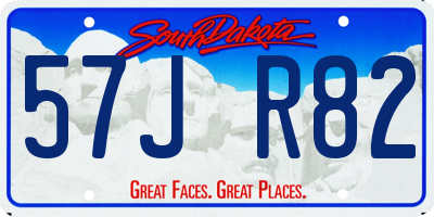 SD license plate 57JR82