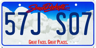 SD license plate 57JS07