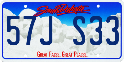 SD license plate 57JS33