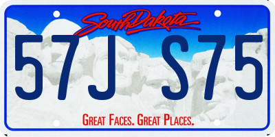 SD license plate 57JS75