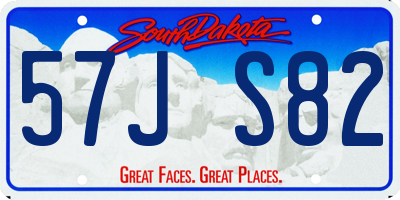 SD license plate 57JS82