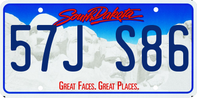 SD license plate 57JS86