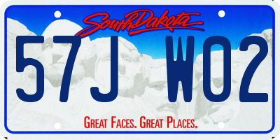 SD license plate 57JW02