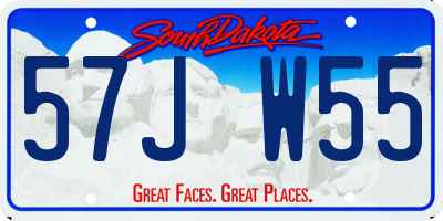 SD license plate 57JW55