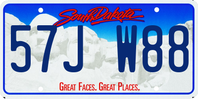 SD license plate 57JW88