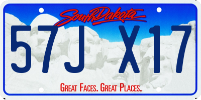 SD license plate 57JX17