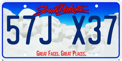 SD license plate 57JX37