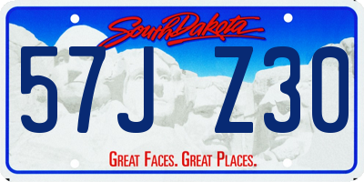 SD license plate 57JZ30